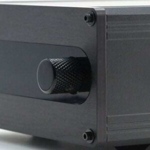ldr3.V25 passive preamp - black anodized front - side view