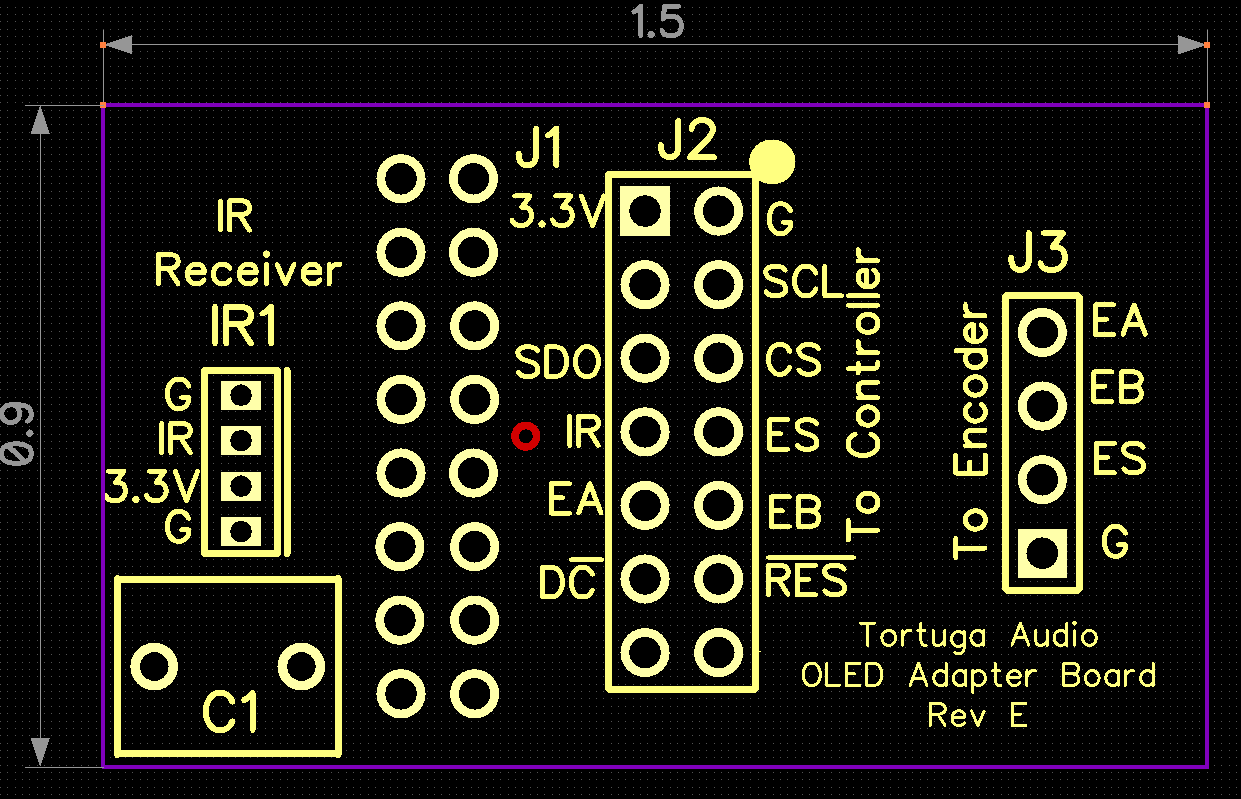 OLED assembly adapter board interfaces