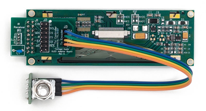 OLED display assembly with encoder attached