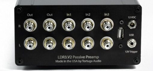 LDR3.V2 passive preamp - black anodized rear panel