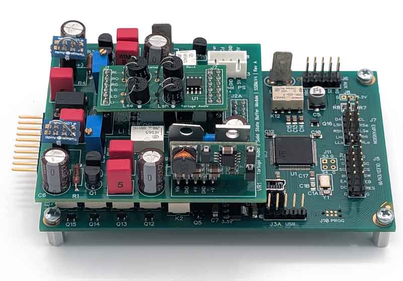 V4 preamp board with solid state buffer module - right side view